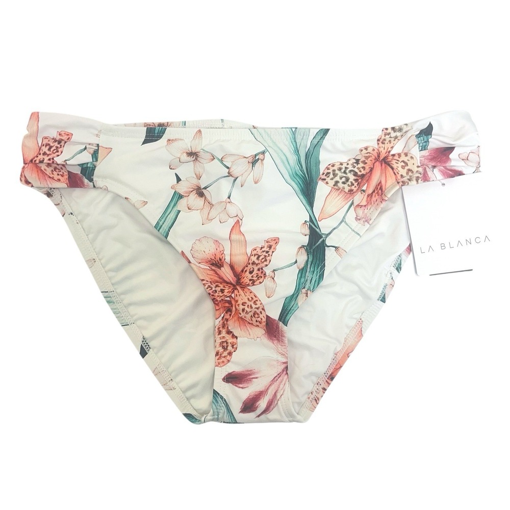 La Blanca Women's Size 14 Flyaway Orchid Side Shirred Hipster Bikini Bottom NWT